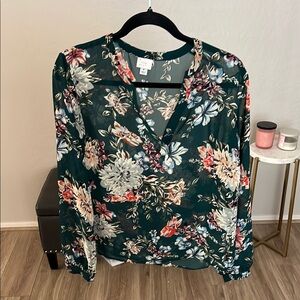 Floral Green Women's Top